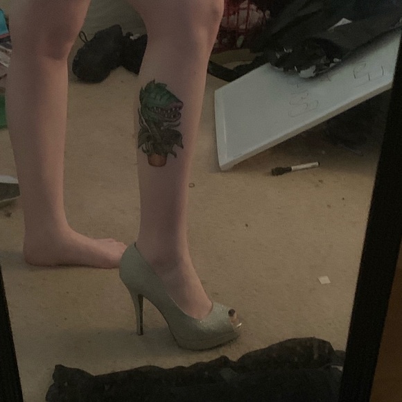 Glittery silver prom heels - Picture 2 of 5